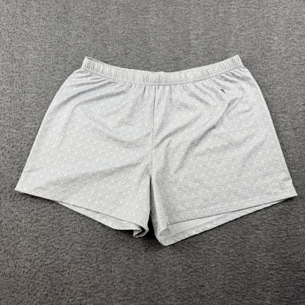 IZOD Women's Gray Polka Dot Pajama Sleep Shorts Size Medium Elastic Waist Lounge